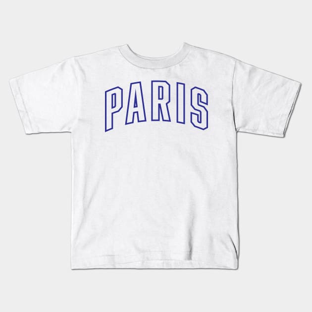 Paris Blue Outline Kids T-Shirt by Good Phillings